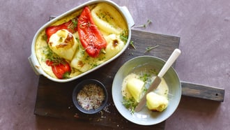 Poivrons au séré cuits au four