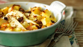 Brot-Birnen-Gratin