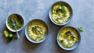Limetten-Basilikum-Risotto