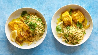 Boulgour avec sandre au curcuma