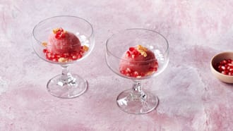 Granatapfel-Rosé-Sorbet