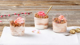 Müesli à la rhubarbe et au chocolat