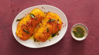 Zucca hasselback al miele
