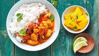 Curry di pollo con mango e limetta