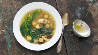 Hühnersuppe mit Spinat