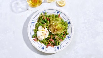 Erbsen mit Mozzarella