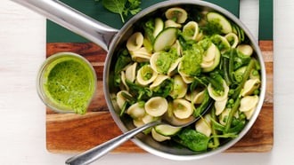 One pot pasta aux légumes verts