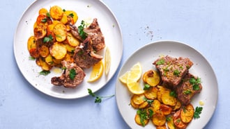 Côtelettes d’agneau et salade de pommes de terre