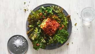 Kabeljau mit Dörrtomaten auf Federkohl