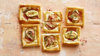 Tartelettes à la poire et au lard