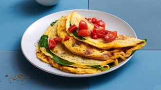 Tortilla-Omeletten mit Spinat und Käse