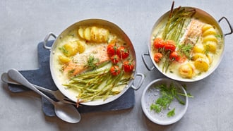 Lachsgratin mit Kartoffeln