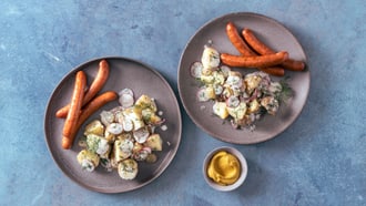 Salade de pommes de terre avec saucisses de porc