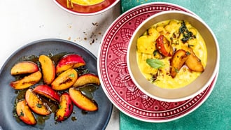 Curry di ceci alle pesche