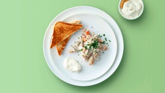 Tartare de truite fumée avec ciboulette