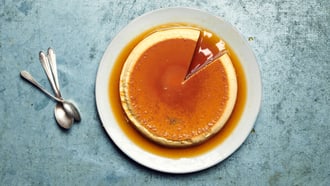 Flan avec caramel au rhum