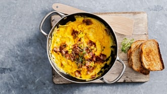Uova strapazzate alla pancetta