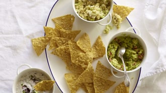 Dreierlei Dip mit Mais-Chips