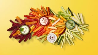 Stick di verdura e frutta con dip