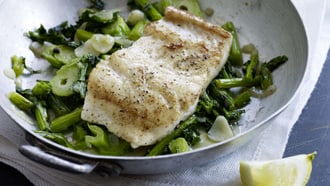 Zanderfilet in Nussbutter auf Cime di rapa