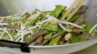 Sauté de bœuf aux pois mange-tout