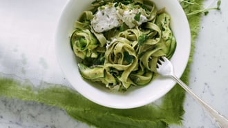 Pâtes aux lamelles de courgette