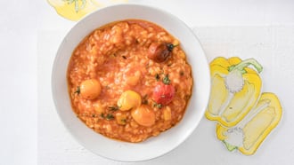 Risotto aux tomates et aux poivrons