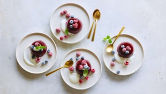 Flans aux petits fruits avec yogourt