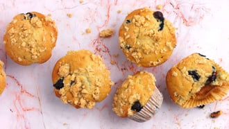 Muffin ai mirtilli con crumble