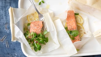 Zitronenlachs mit Brunnenkresse