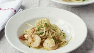 Linguine mit Crevetten und Knoblauch