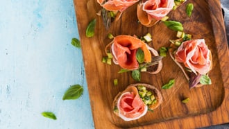 Lachs und Rohschinken mit Spargeltatar