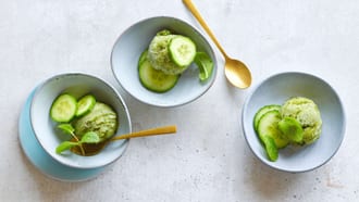 Gurke-Banane-Minze-Sorbet