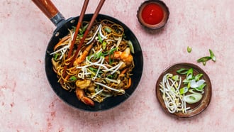 Mie noodles ai gamberetti Hong Kong style