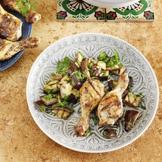 Cosce Di Pollo E Insalata Di Melanzane Alla Griglia Migusto