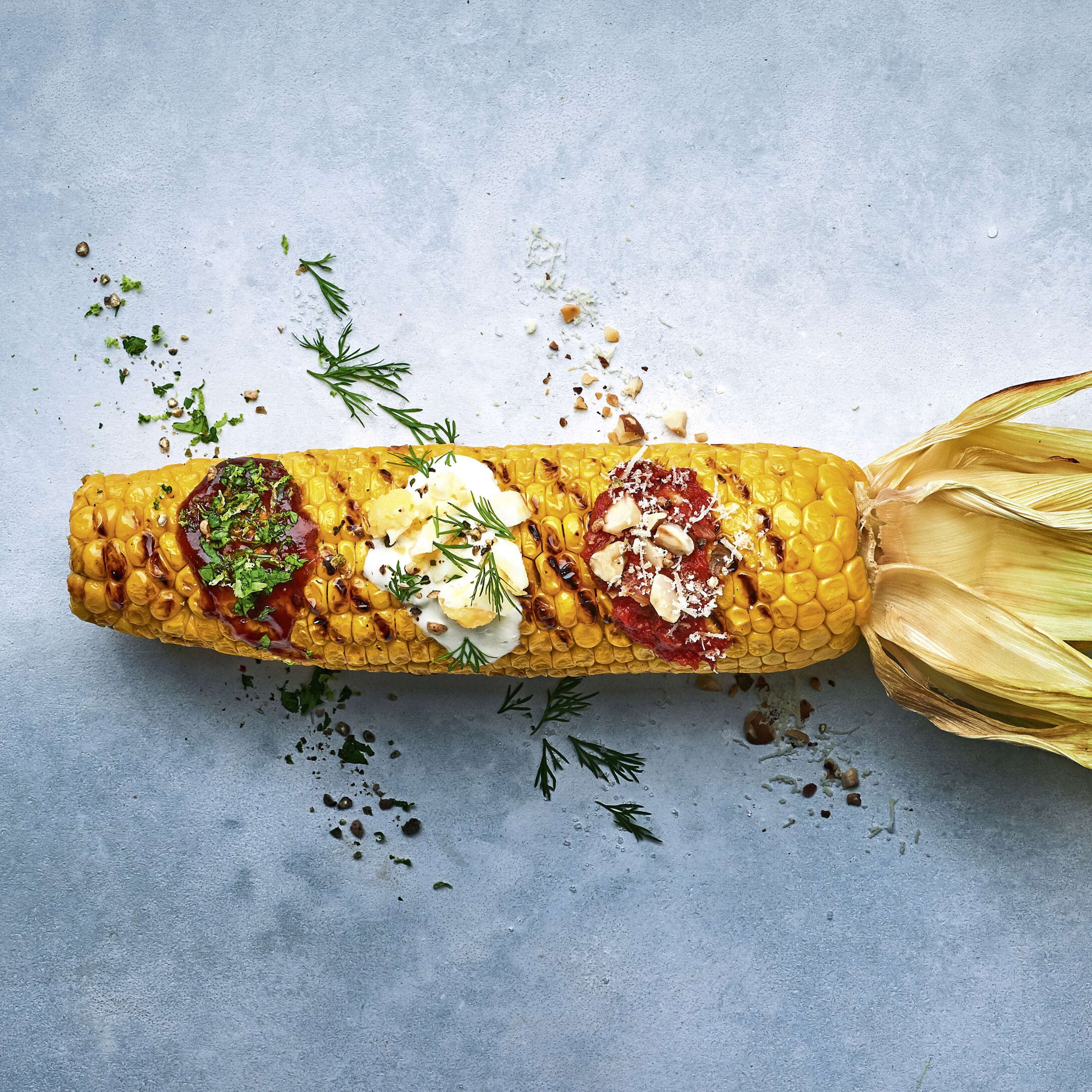 Maïs grillé avec toppings | Recette