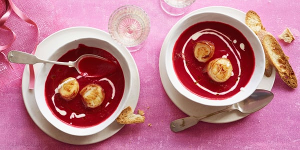 Soupe De Betteraves Rouges Avec Noix De Saint Jacques Migusto