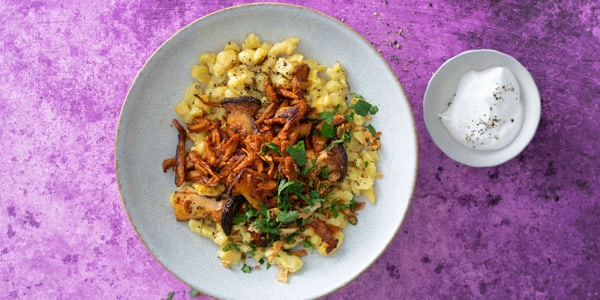 Veganes Pulled BBQ mit Pilzen und Sptzli