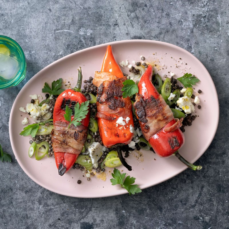 Feta mit Tomatengemüse vom Grill | Rezept