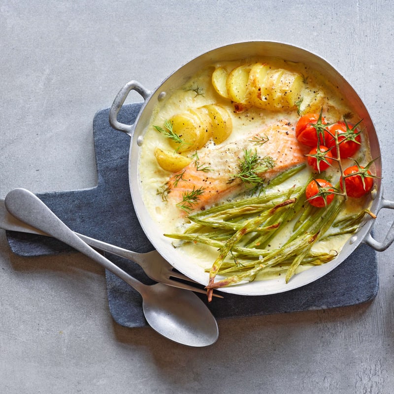 Kartoffel-Lachs-Gratin | Rezept