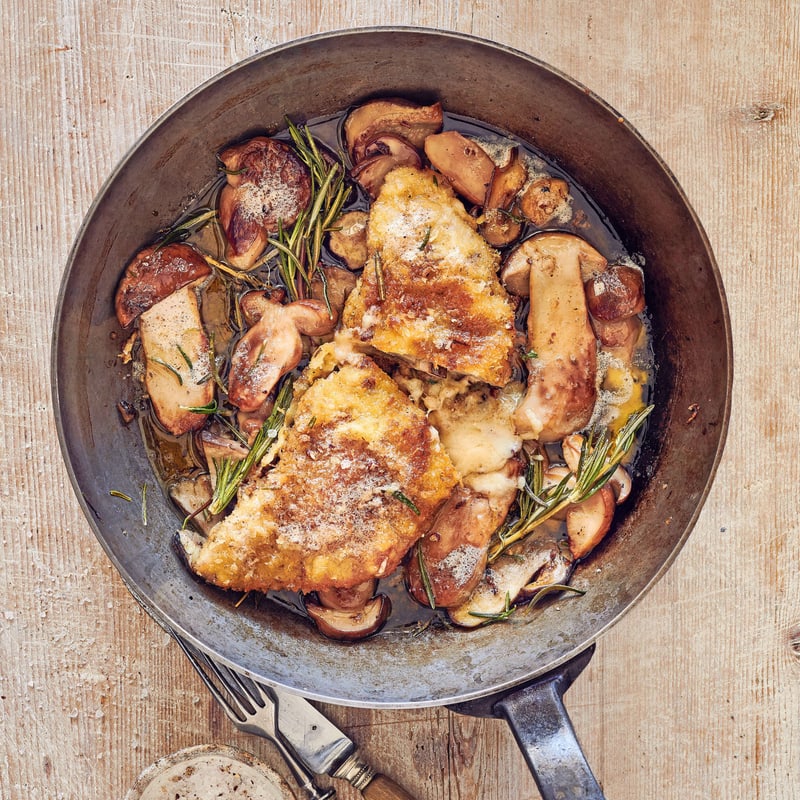 Reh-Cordon-bleu mit Tilsiter und Bündnerfleisch | Rezept
