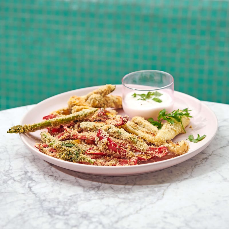 Frites douces avec sauce ananaspiment Migusto