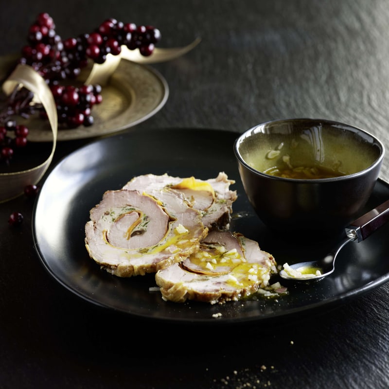 Schweinsbraten mit Bärlauchfüllung | Rezept