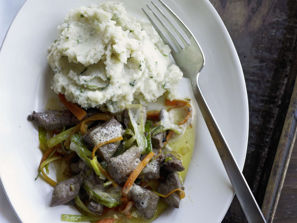 Fegato di vitello con purè di sedano rapa
