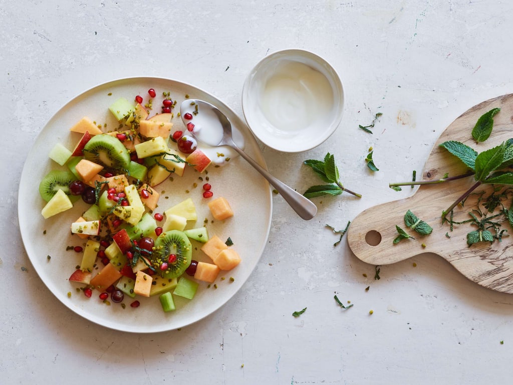 Fruchtsalat fixfertig mit Pistazien und Joghurt