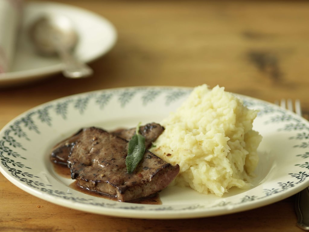 Escalopes de foie de veau et purée de céleri