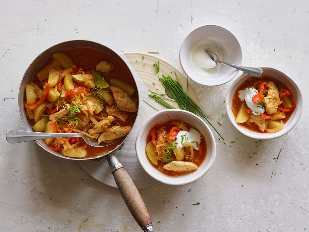 Spezzatino di pollo con crauti