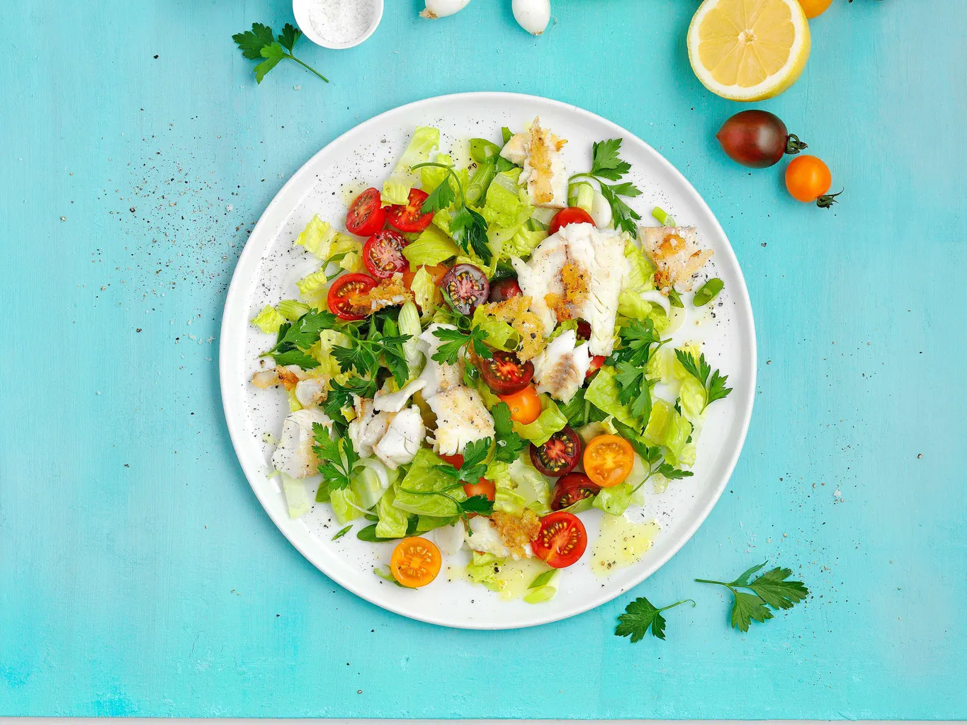 Filetti di lucioperca con insalata verde