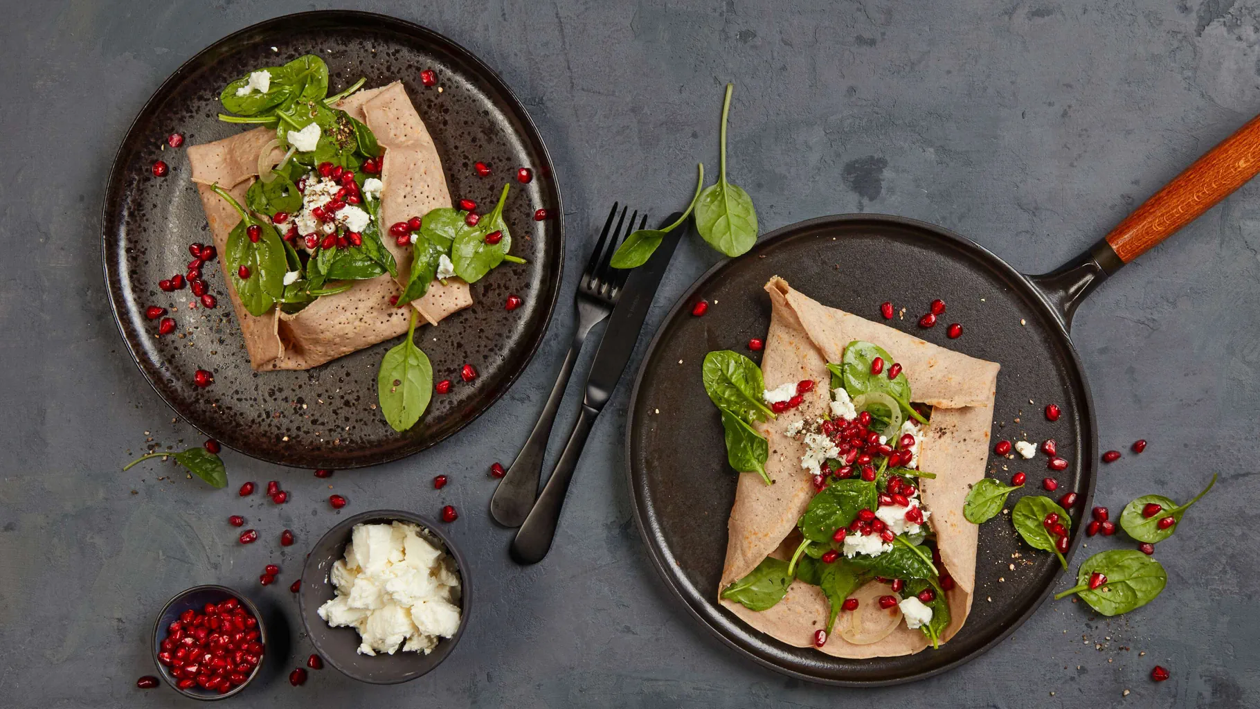 Crêpes aux épinards et au fromage de chèvre
