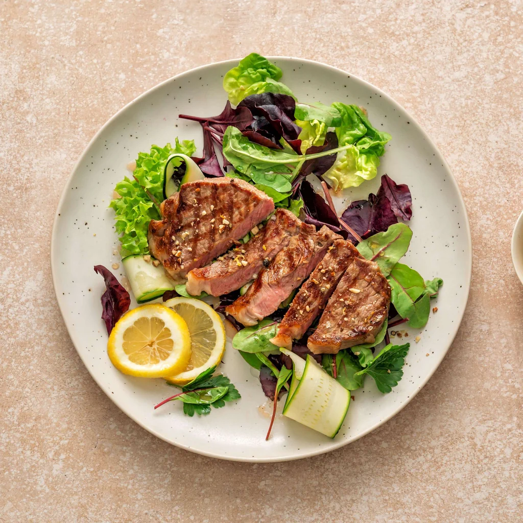 Entrecôte mit Mandel-Zitronen-Rub
